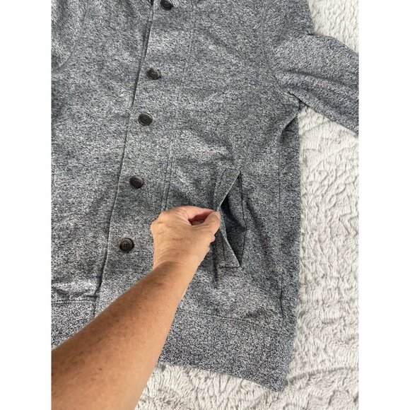 H&M Unisex Button Down Cotton Lightweight Hooded Jacket Size S Color Gray NWT - Picture 10 of 11